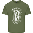 Live to Climb Rock Climbing Climber Mens Cotton T-Shirt Tee Top Military Green