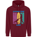 Living the Mom Life Mothers Day Mummy Childrens Kids Hoodie Maroon