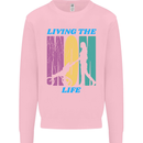 Living the Mom Life Mothers Day Mummy Kids Sweatshirt Jumper Light Pink