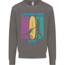 Living the Mom Life Mothers Day Mummy Mens Sweatshirt Jumper Charcoal