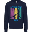 Living the Mom Life Mothers Day Mummy Mens Sweatshirt Jumper Navy Blue