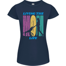 Living the Mom Life Mothers Day Mummy Womens Petite Cut T-Shirt Navy Blue