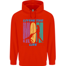 Living the Mum Life Mothers Day Mummy Mens 80% Cotton Hoodie Bright Red