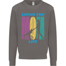 Living the Mum Life Mothers Day Mummy Mens Sweatshirt Jumper Charcoal