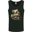 Locomotive Watercolour Trainspotter Trains Mens Vest Tank Top Black