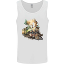 Locomotive Watercolour Trainspotter Trains Mens Vest Tank Top White