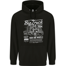 Lorry Driver HGV Big Truck Mens 80% Cotton Hoodie Black