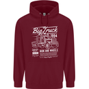 Lorry Driver HGV Big Truck Mens 80% Cotton Hoodie Maroon