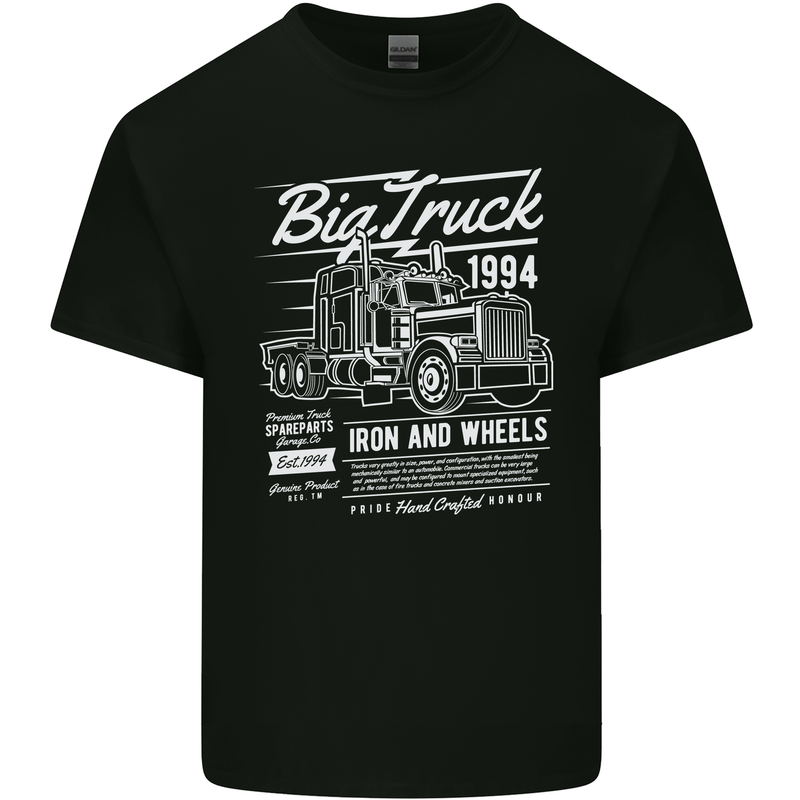 Lorry Driver HGV Big Truck Mens Cotton T-Shirt Tee Top Black