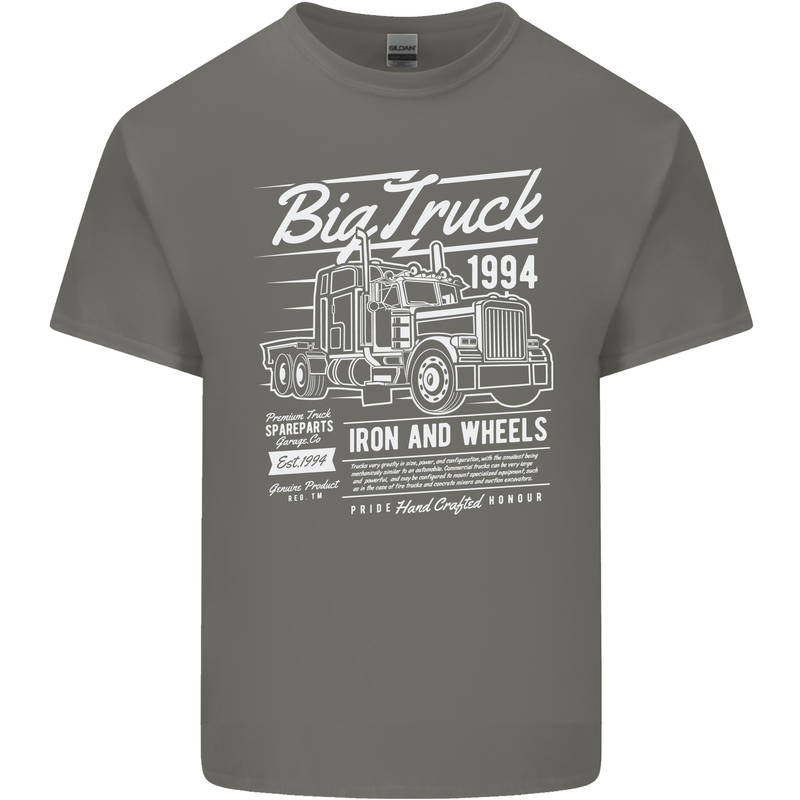 Lorry Driver HGV Big Truck Mens Cotton T-Shirt Tee Top Charcoal