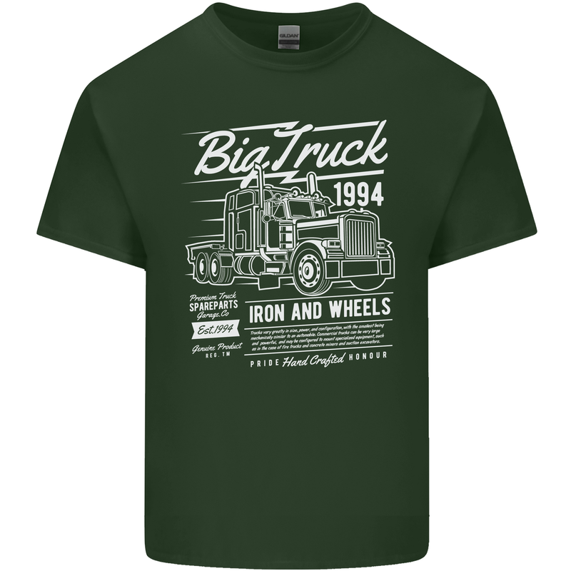 Lorry Driver HGV Big Truck Mens Cotton T-Shirt Tee Top Forest Green