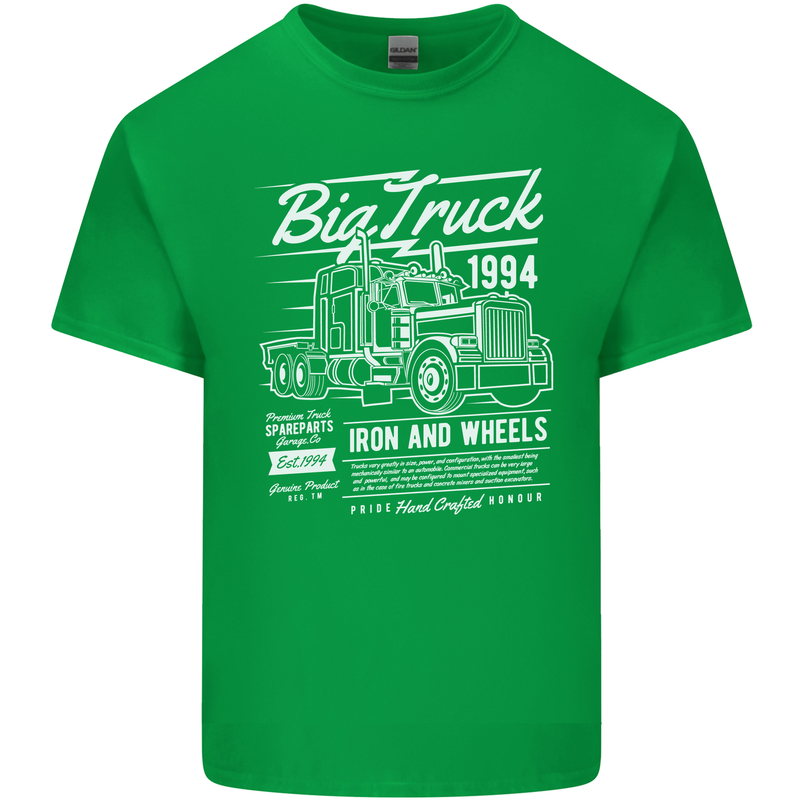 Lorry Driver HGV Big Truck Mens Cotton T-Shirt Tee Top Irish Green