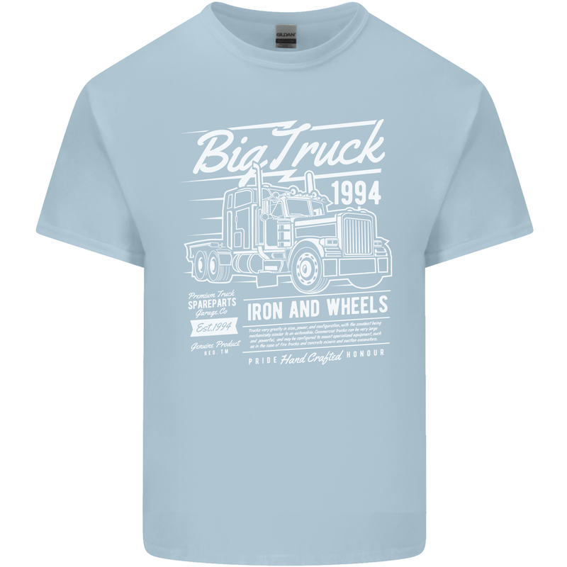 Lorry Driver HGV Big Truck Mens Cotton T-Shirt Tee Top Light Blue