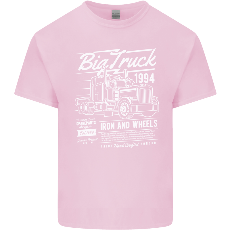 Lorry Driver HGV Big Truck Mens Cotton T-Shirt Tee Top Light Pink