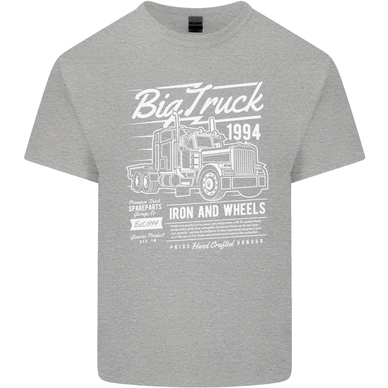 Lorry Driver HGV Big Truck Mens Cotton T-Shirt Tee Top Sports Grey