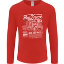 Lorry Driver HGV Big Truck Mens Long Sleeve T-Shirt Red