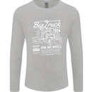Lorry Driver HGV Big Truck Mens Long Sleeve T-Shirt Sports Grey