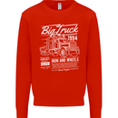 Lorry Driver HGV Big Truck Mens Sweatshirt Jumper Bright Red