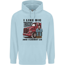 Lorry Driver I Like Big Trucks I Cannot Lie Trucker Childrens Kids Hoodie Light Blue