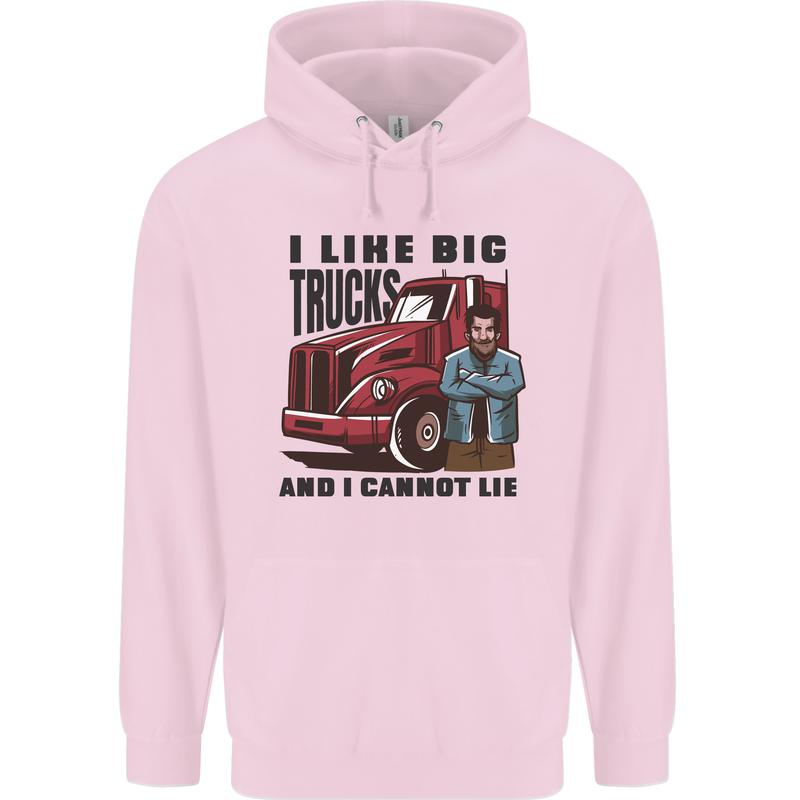 Lorry Driver I Like Big Trucks I Cannot Lie Trucker Childrens Kids Hoodie Light Pink