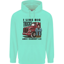 Lorry Driver I Like Big Trucks I Cannot Lie Trucker Childrens Kids Hoodie Peppermint