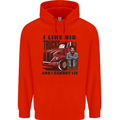 Lorry Driver I Like Big Trucks I Cannot Lie Trucker Mens 80% Cotton Hoodie Bright Red