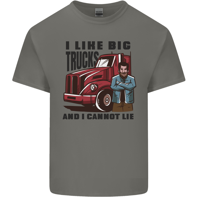 Lorry Driver I Like Big Trucks I Cannot Lie Trucker Mens Cotton T-Shirt Tee Top Charcoal