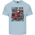 Lorry Driver I Like Big Trucks I Cannot Lie Trucker Mens Cotton T-Shirt Tee Top Light Blue