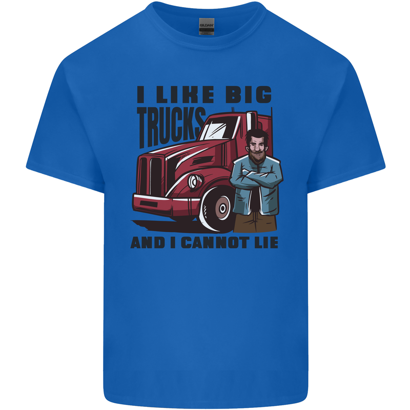 Lorry Driver I Like Big Trucks I Cannot Lie Trucker Mens Cotton T-Shirt Tee Top Royal Blue