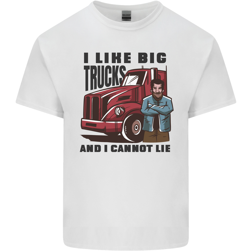 Lorry Driver I Like Big Trucks I Cannot Lie Trucker Mens Cotton T-Shirt Tee Top White