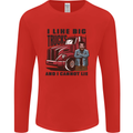 Lorry Driver I Like Big Trucks I Cannot Lie Trucker Mens Long Sleeve T-Shirt Red