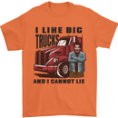 Lorry Driver I Like Big Trucks I Cannot Lie Trucker Mens T-Shirt 100% Cotton Orange