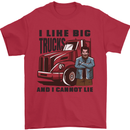 Lorry Driver I Like Big Trucks I Cannot Lie Trucker Mens T-Shirt 100% Cotton Red