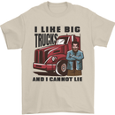 Lorry Driver I Like Big Trucks I Cannot Lie Trucker Mens T-Shirt 100% Cotton Sand