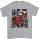 Lorry Driver I Like Big Trucks I Cannot Lie Trucker Mens T-Shirt 100% Cotton Sports Grey