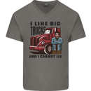 Lorry Driver I Like Big Trucks I Cannot Lie Trucker Mens V-Neck Cotton T-Shirt Charcoal