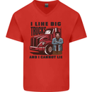 Lorry Driver I Like Big Trucks I Cannot Lie Trucker Mens V-Neck Cotton T-Shirt Red