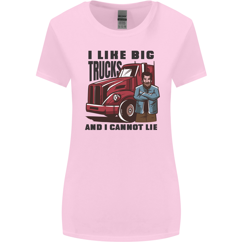 Lorry Driver I Like Big Trucks I Cannot Lie Trucker Womens Wider Cut T-Shirt Light Pink