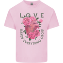 Love Makes Everything Grow Valentines Day Mens Cotton T-Shirt Tee Top Light Pink