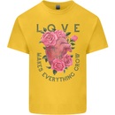 Love Makes Everything Grow Valentines Day Mens Cotton T-Shirt Tee Top Yellow