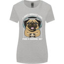 Love Pugs and Gaming Gamer Womens Wider Cut T-Shirt Sports Grey