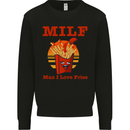 MILF Man I Love Fries Funny Food Mens Sweatshirt Jumper Black