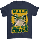MILF Man I Love Frogs Mens T-Shirt 100% Cotton Navy Blue