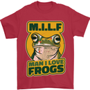 MILF Man I Love Frogs Mens T-Shirt 100% Cotton Red