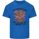 Magic Mushrooms Are Calling Foraging Mycology LSD Mens Cotton T-Shirt Tee Top Royal Blue