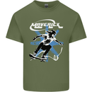 Maverick Skateboarder Skateboard Mens Cotton T-Shirt Tee Top Military Green