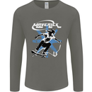Maverick Skateboarder Skateboard Mens Long Sleeve T-Shirt Charcoal