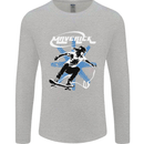 Maverick Skateboarder Skateboard Mens Long Sleeve T-Shirt Sports Grey