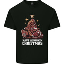 Meat Christmas Tree Funny Xmas Dinner BBQ Mens Cotton T-Shirt Tee Top Black