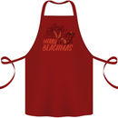 Merry Beachmas Funny Summer Santa Claus Cotton Apron 100% Organic Maroon